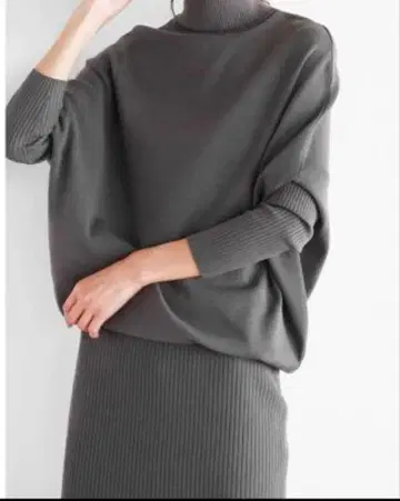 야마다야 soeur7 그레이 터틀넥 니트 원피스