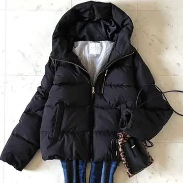 새상품급*매킨토시 철학 숏 다운 자켓 38 블랙 후드