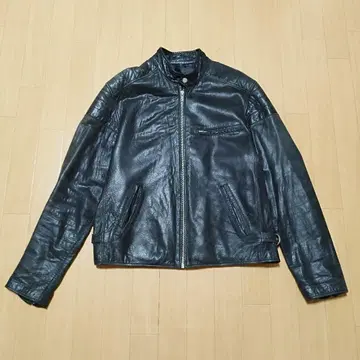 블랙 가죽 싱글 라이더 자켓 양가죽 XL