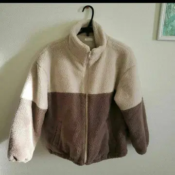플리스 자켓 베이지 브라운 2톤