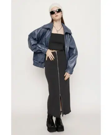 SLY DAMAGING RIB ZIPPED L/SK 롱 스커트