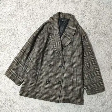 HaseD'or 체크 무늬 더블 브레스트 테일러드 자켓 빅 M