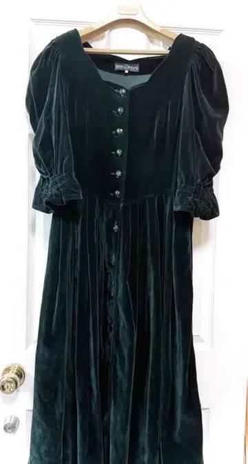 빈티지 퍼프 슬리브 원피스 롱