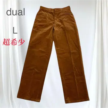 dual 듀얼 초레어 스웨이드 느낌 코튼 테이퍼드 L 카멜 슬림 레그