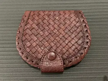 IBIZA 뜨개질 브라운 가죽 지갑