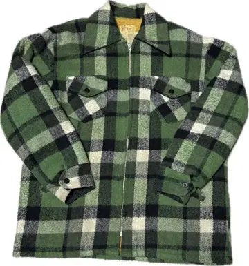 울 자켓 그린 버팔로 체크 stagway