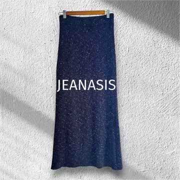 [ JEANASIS ] 지나시스 컬러 네프 니트 스커트 라메 믹스