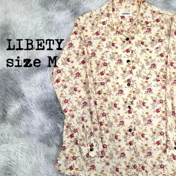 LIBERTY 리버티 꽃무늬 긴팔 셔츠 M 베이지 계열 블라우스 0512