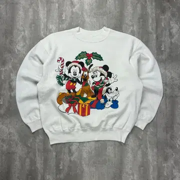 디즈니 캐릭터 프린트 캐릭터 집결 맨투맨 화이트 5901