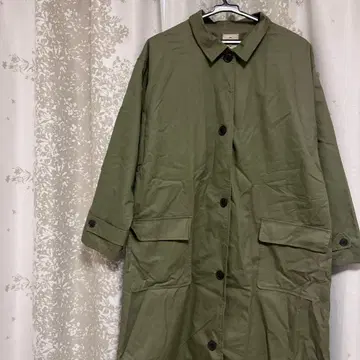 사만사 모스모스 캐주얼 A라인 롱 코트 내추럴 자연 숲