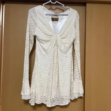 CECIL McBEE 레이스 미니 원피스 M 아이보리