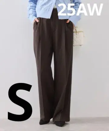 새상품 VIS easy 울리쉬 원턱 와이드 팬츠 셋업 가능 세탁 가능 S