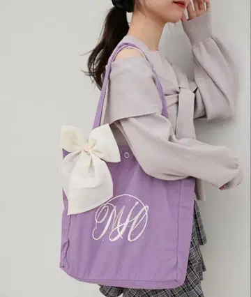 MAJESTIC LEGON 리본 모티브 세트 로고 토트백