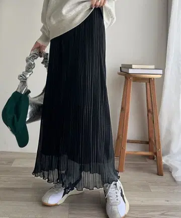 classicalef 플리츠 시어 스커트