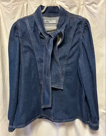 zara 자라 데님 셔츠 리본
