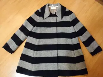 [ 새상품급 ] 인기 이에나 IENA 하프 코트 기모 울 보더 A라인