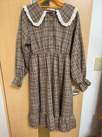 ems excite 세일러 체크 원피스