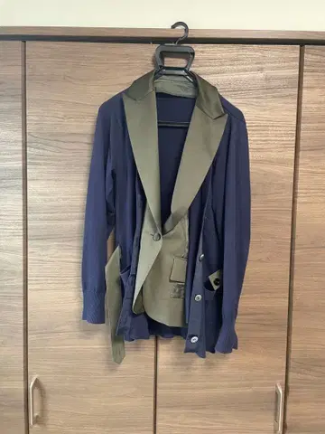 sacai 도킹 테일러드 자켓 가디건 블루종