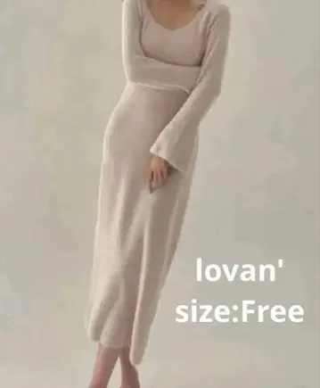lovan' 엘레강트 니트 원피스 베이지