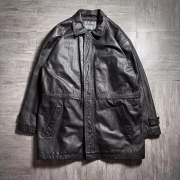 [ 90's ] DURANTE 천연 가죽 가죽 코트 L 사이즈 빈티지