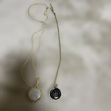 카타카무나 모티브 목걸이 골드 & 린넨끈 핸드메이드 2개 세트