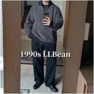 90s LLBean 엘엘빈 바즈 아이 니트 하프 지퍼 니트