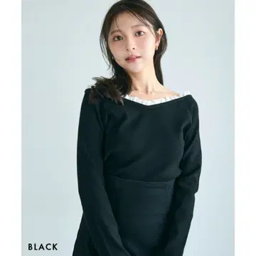 BASEMENT online [ 완판템 ] 프릴 도킹 니트 블랙