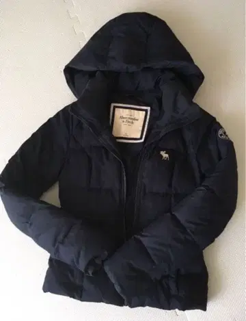 Abercrombie & Fitch 후드 부착 다운 네이비 XS 귀여운