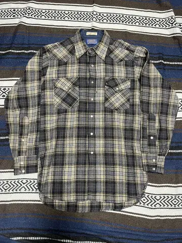 Pendleton 펜들턴 70's 체크 무늬 플란넬 셔츠 M 사이즈