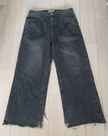 주말 세일 TRENDT VISION 와이드 레그 데님 블랙