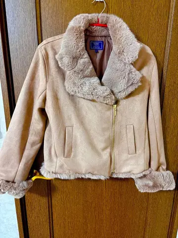 MARBLE WALTZ 인조 모피 라이더 자켓 L