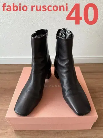 새상품급 파비오 루스코니 스퀘어 토 스트레치 숏부츠 40