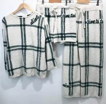 [ 3세트 ] SNIDEL HOME 체크 무늬 룸웨어 상하의 1103Z