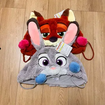 디즈니 주토피아 주디 닉 팬캡 모자 세트