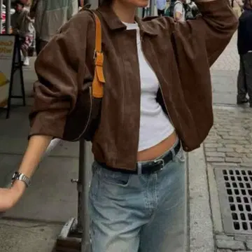 페이크 스웨이드 블루종