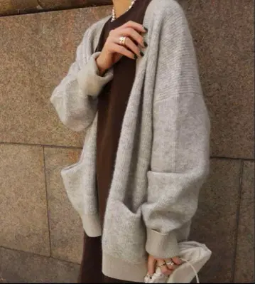 machatt 샤기 모헤어 니트 가디건