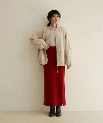 ADAM ET ROPE 리사이클 나일론 MA-1 블루종