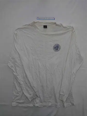허프 로고 프린트 긴팔 T셔츠 XXL 화이트 계열 코튼 100%