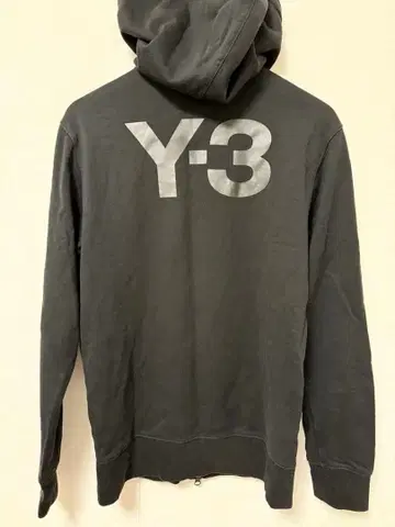 Y-3 요지 야마모토 로고 지퍼 후드티 블랙