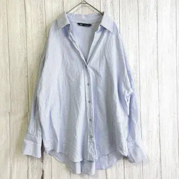 자라 스트라이프 빅 실루엣 셔츠 XL 루즈 오버 사이즈