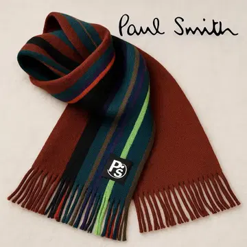 폴스미스 멀티 스트라이프 울 머플러 보르도 x 멀티