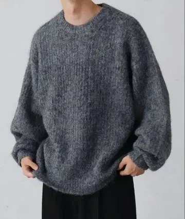 [ epnok ] 모헤어 라이크 멜란지 니트 니트 그레이