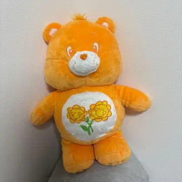 오렌지 꽃 자수 곰 봉제 인형