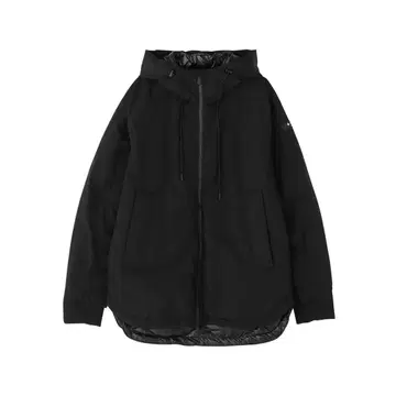 블랙 후드 부착 다운 자켓 타트라스