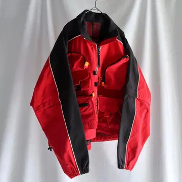 Y2K archive 레드 테크 자켓 멀티 포켓 noill