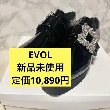 EVOL 경량 로퍼 버클 벨크로 테이프 23.5cm 블랙