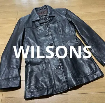 [새상품급] WILSONS 천연 가죽 가죽 자켓 L 블랙 체스터 코트