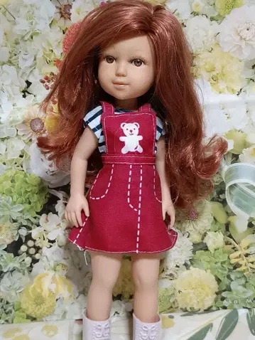 테디베어 자수 오버롤 인형 파올라레이나풍 중고품