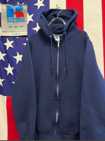 러셀 애슬레틱 네이비 지퍼 후드티