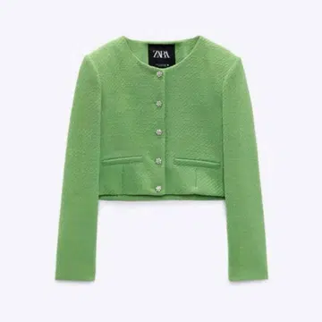 ZARA 그린 노카라 자켓 새상품급